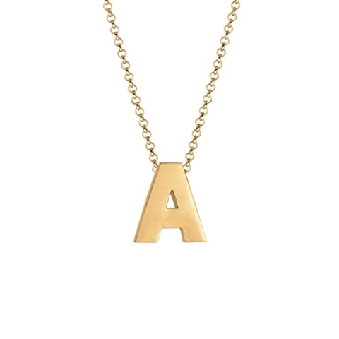Elli Halskette Damen Buchstabe A Initialen Minimal in 925 Sterling Silber vergoldet