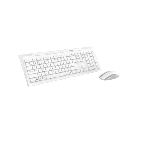 Rapoo Set Wireless Maus + Tastatur (Fliege, Multimode, Wireless, USB A, Slim, Computer) weiß