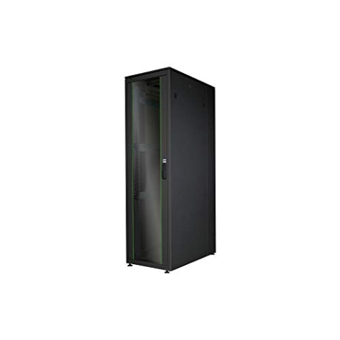 DIGITUS Netzwerkschrank - 19-Zoll Rack 42HE - 60x100 cm - Unique Serie - Traglast 800 kg - Nutztiefe 943 mm - Schwarz