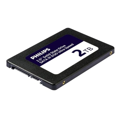 Philips Interne SSD 2.5" SATA III 2 TB S130 Ultra Speed, Lesegeschwindigkeit bis zu 550 MB/s