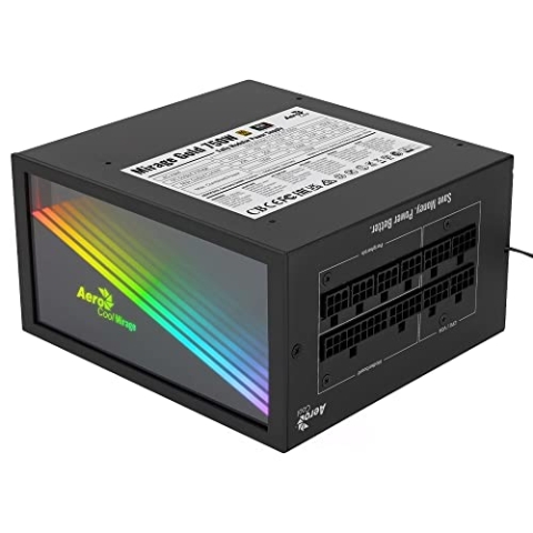 Aerocool MIRAGEGOLD 750W Modulares PC-Netzteil RGB, 80 Plus Gold, Japanische Kondensatoren