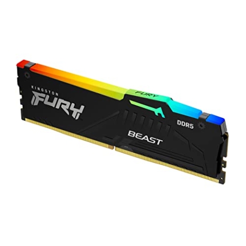 Kingston FURY Beast Schwarz RGB XMP 64GB 5600MT/s DDR5 CL40 DIMM Desktop Gaming Speicher Kit mit 4 - KF556C40BBAK4-64