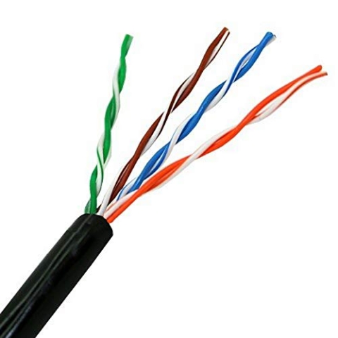 AISENS A133-0213 Netzwerkkabel für den Außenbereich, wasserdicht, RJ45, 305 m Spule, UV-beständig, Schwarz