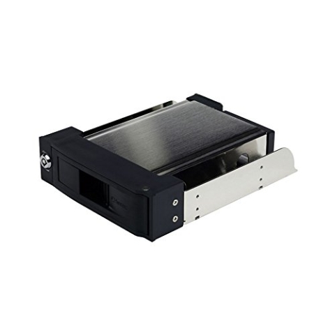 FANTEC MR-35SAS Wechselrahmen (für den Einbau von 8,89 cm (3,5 Zoll) SAS und SATA I/II/III Festplatten in einen 13,34 cm (5,25 Zoll) Schacht, 40 mm Lüfter, schraubenlos, trägerlos) schwarz