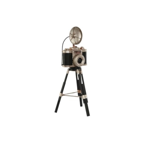 Home ESPRIT Dekorative Figur, Schwarz, Silber, Vintage-Kamera, 15 x 17 x 37 cm