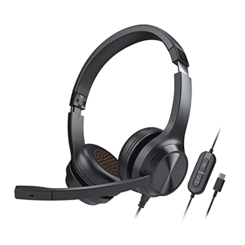 CREATIVE Chat USB On-Ear Wired Headset mit Flip-to-Mute Noise Cancelling-Mikrofon, SmartComms-Kit, Inline-Steuerung für PC/Mac/Laptop, Schwarz