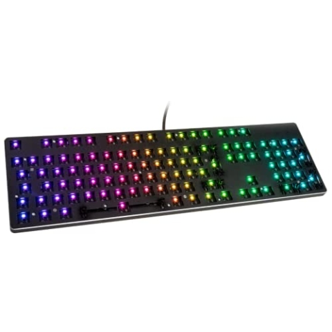 Glorious Gaming GMMK Full Size (100%) Barebones (Frame Only) – Mechanisches Gaming-Keyboard, tastenweise RGB-Beleuchtung, Hot-Swap & individuell anpassbar, International/ISO Layout - Schwarz