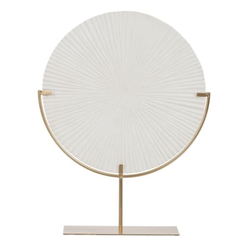 BigBuy Home Dekofigur Weiß Gold Kreis 45 x 10 x 57 cm