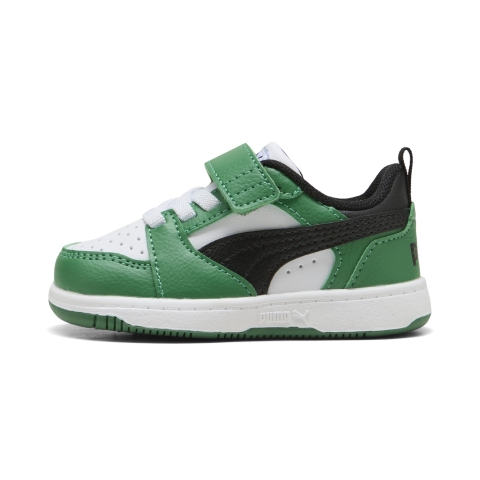 Puma Rebound V6 Lo Sneakers Babys Schuhe | White/Black/Archive Green | Größe: 23