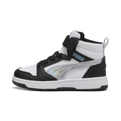 Puma Rebound V6 Mid Space Belle Sneakers Kinder Schuhe | Black/Lilac Crush/White | Größe: 34
