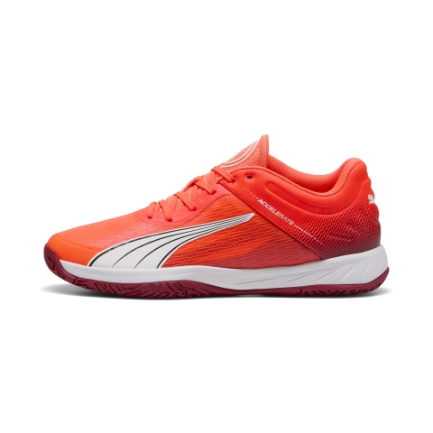 Puma Accelerate Turbo Handballschuhe Unisex | Glowing Red/White/Dark Crimson | Größe: 43