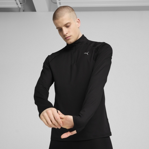 Puma VELOCITY CLOUDSPUN Laufoberteil mit halbem Reißverschluss Herren | Black | Größe: XL