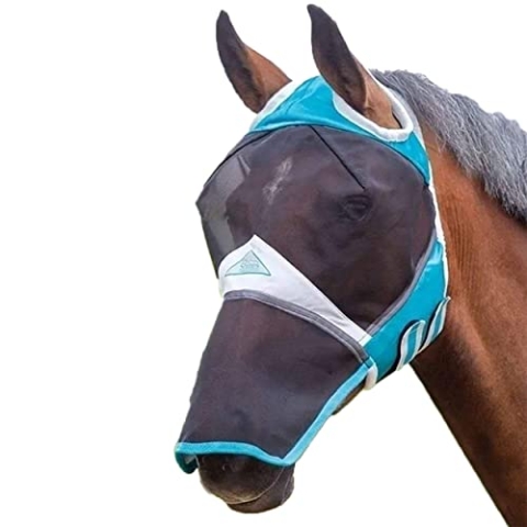 Shires Fliegenmaske mit Nase ohne Ohren Grau - Full/WB - Grau