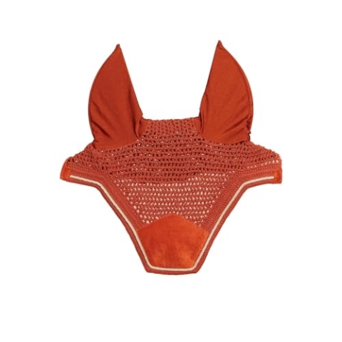 Kentucky Wellington Ohrhaube Samt - Orange - Größe Pony