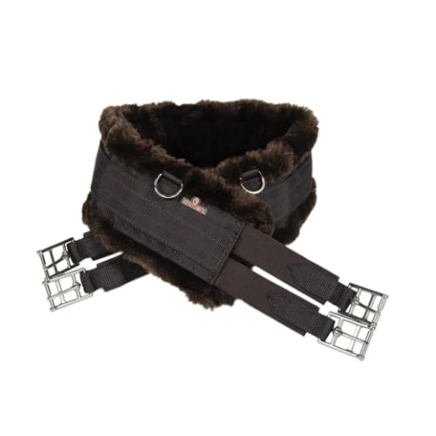 Kentucky Horsewear - Sattelgurt - Wolle/Pelz - Braun/Braun 120cm
