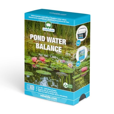 vdvelde.com - Nie Wieder Teichwasser testen: Wasserwerte Stabilisierpaket - S - 100 bis 1.000 L - - Für 100 bis 1.000 L- Entfernt Abfallstoffe und stabilisiert KH, GH und PH- 100% ökologisch: