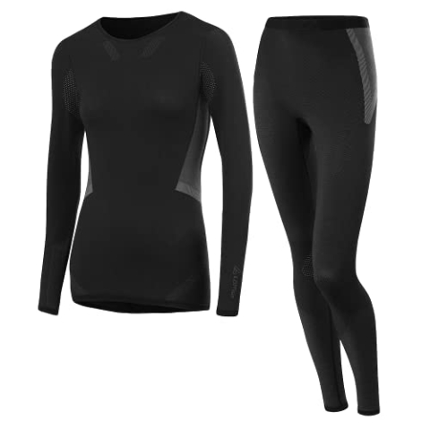 LÖFFLER Damen W Set Long TRANSTEX WARM HYBRID Underwear, Black, 40/42