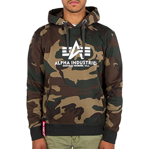 Alpha Industries Basic Hoody Camo Kapuzensweat für Herren Wdl Camo 65
