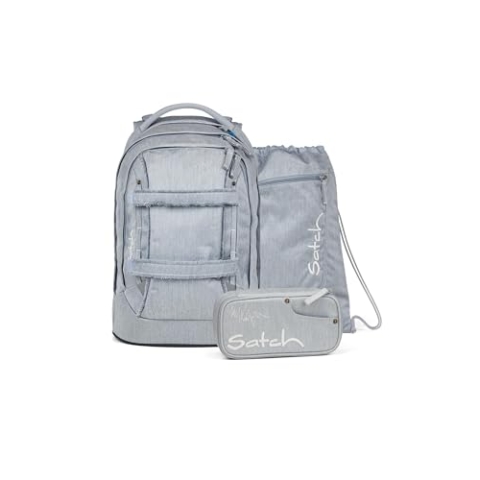 Satch Pack Set Set 3 teilig ab 5. Klasse ergonomisch 30L Stauraum mit Schlamperbox Sportbeutel