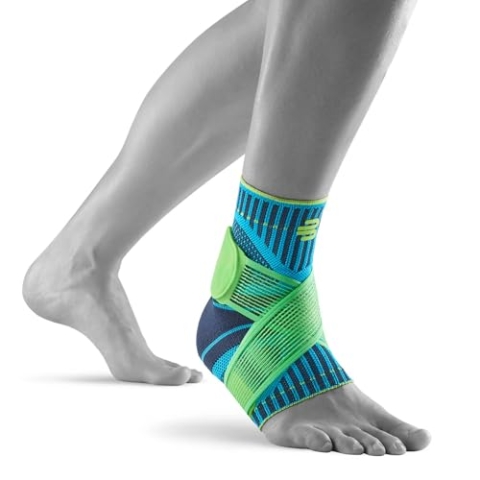BAUERFEIND Sprunggelenkbandage „Ankle Support“ Unisex, 1 Sprunggelenk Bandage für Sport wie Fußball, Fitness oder Laufen, Kein Umknicken durch Knöchelbandage, Blau, XL