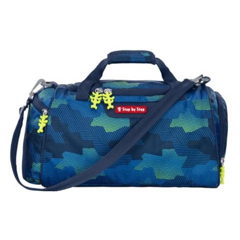 Step by Step Sporttasche Fire Engine Brandon, mit Nasswäschefach, Abnehmbarer Tragegurt, Verstellbarer Schultergurt, ab der 1. Klasse, 13L, blau