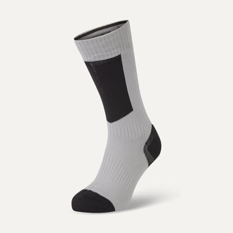 SealSkinz Unisex Waterproof Cold Weather Mid Length With Hydrostop Unisex Socken f r Erwachsene , Grau/Schwarz/Gelb, S EU