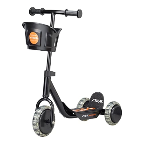 Stiga Mini Kid 3W Kinderroller mit 3 Rädern, für Kinder ab 2 Jahre - Schwarz/Orange