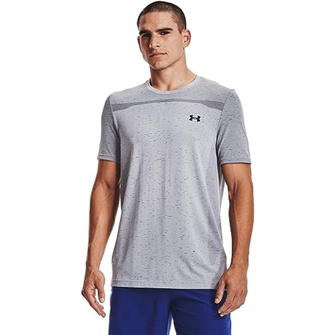 Under Armour Men's Seamless Short-Sleeves, Grey, Medium