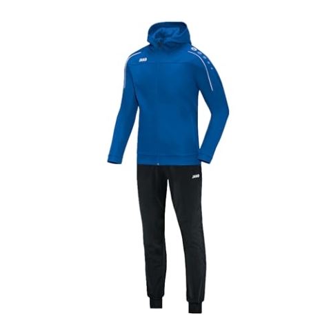JAKO Trainingsanzug Kinder Polyester Classico mit Kapuze Royal Gr. 152 - Jogginganzug 2-teilig für Sport und Alltag, Jogginghose & Trainingsjacke