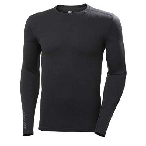 Helly Hansen Herren Sweatshirt Lifa Merino Midweight Crew Sweatshirt, Black, M, 49364