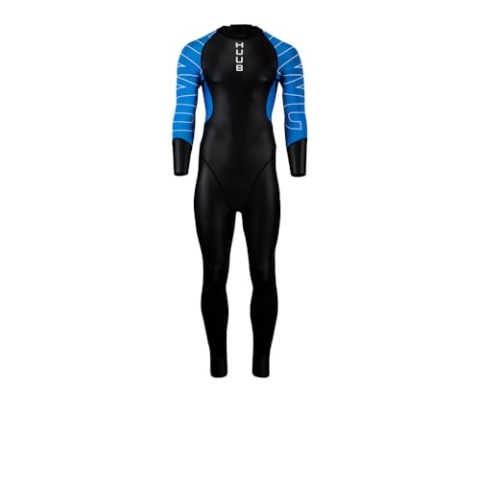 Huub Herren Neoprenanzug - Schwarz/Blau, Klein, S, Langarm, Niedrig, Eng anliegend, Einfarbig, OWCBL