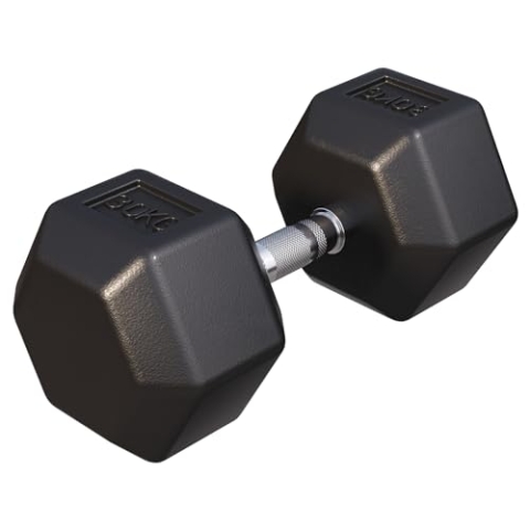 GORILLA SPORTS® Hexagon Kurzhanteln - Gewichte 2-50 kg, mit/ohne Ablage, Gusseisen Gummiert, Rutschsicher, Griff Gerändelt, Verchromt, Schwarz - Sechseckige Hanteln, Dumbbell, Krafttraining, Fitness