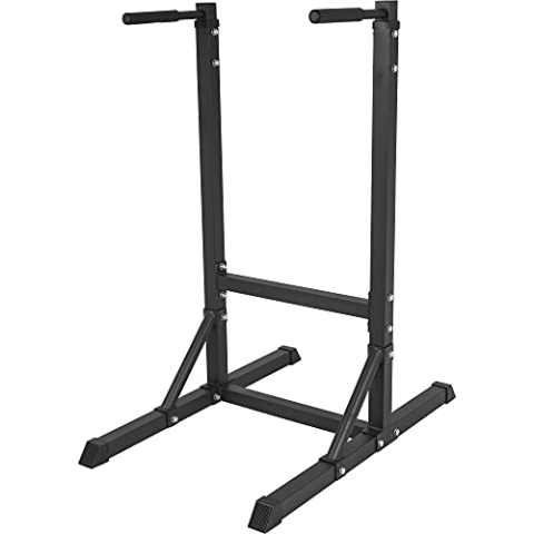 GORILLA SPORTS® Dip-Station - 98 x 65 x 125 cm, bis 150 kg Belastbar, gepolsterte Griffe, Stahl, Schwarz oder Weiß - Dip Station, Parallettes, Dip Barren, Dipstation, Dipper, Dipständer, Fitness
