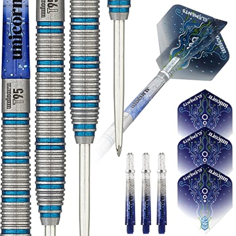 Unicorn Core XL T95 Dartpfeile mit Stahlspitze, blau, 20 g