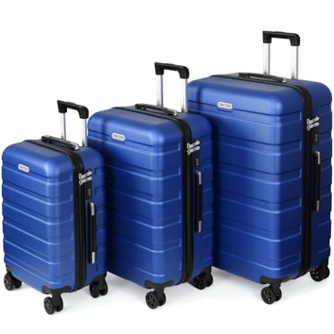 TANTOMI Koffer Set 3 Teilig Hartschale, Kofferset, Gepäck-Sets Koffer & Trolley Handgepäck, Reisekoffer mit Passwortsperre, Hartschalenkoffer Suitcase mit 4 Rollen(Himmelblau, 3 Stück)