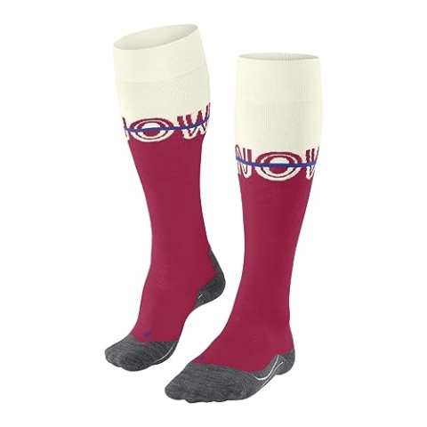 FALKE Damen Skisocken SK4 Advanced W KH Funktionsmaterial Schurwolle warm dünn 1 Paar, Rot (Rose 8564), 39-40