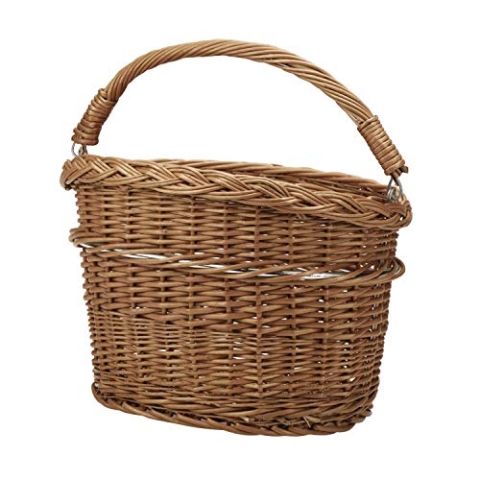 KLICKfix Farradtasche Weidenkorb Mini Lenkerkorb, Braun, 13 Liter