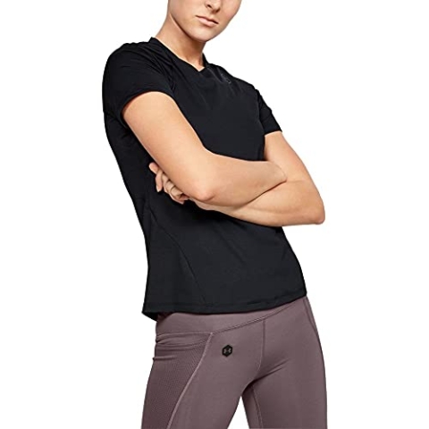 Under Armour Damen Oberteil UA Rush, atmungsaktives T-Shirt mit Rush-Technologie, kurzärmliges Sportshirt mit enganliegender Passform
