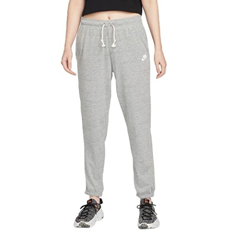 Nike Damen W Nsw Gym Vntg Easy Pants, Dk Grey Heather/White, S EU