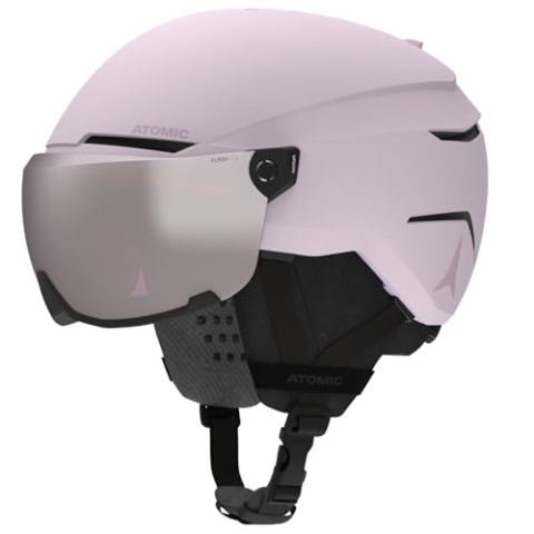 ATOMIC Savor Visor JR Skihelm mit Visier - Lavender - Größe S - Für Kinder & Jugendliche - Max. Stoßdämpfung - Active Aircon Belüftung - Brille mit High End-Verspiegelung