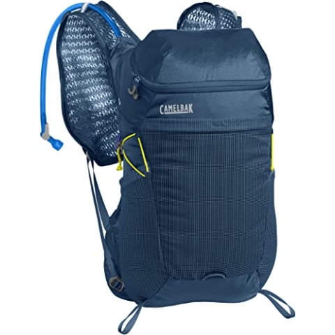 CAMELBAK Unisex-Adult Octane 18 Trinkrucksack 18L mit 2L/70oz Reservoir Trinksystem Wasserflasche, Gibraltar Navy/SULPH, One Size