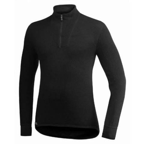 Woolpower 400 Turtleneck Long Sleeve Zipp Shirt Men - Thermounterwäsche, Schwarz, M