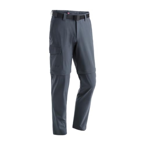 Maier Sports Torid Slim Zip, Herren Wanderhose, Wasserabweisende Outdoorhose für Trekking und Hiking, Enganliegend, Zipp-off-Funktion, PFC-frei, mSTRETCH pro 4 & Dryprotec, Grau, 48 (W33/L32)