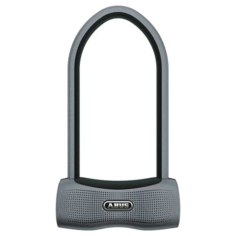 ABUS Bügelschloss 770A SmartX + USKF Halter - Smartes Fahrradschloss mit Bluetooth und Alarm - Bedienung per App - ABUS-Sicherheitslevel 15-230 mm Bügelhöhe
