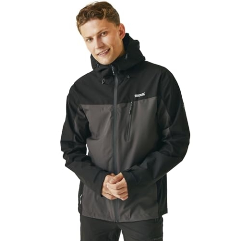 Regatta Herren Birchdale Waterproof Breathable Isotex Hi-tech Jacket Jacke, Aschgrau / Schwarz, 48 EU