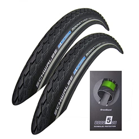 2X Schwalbe Marathon 44-355 Drahtreifen GreenGuard 18x1.65 Fahrradreifen Mantel