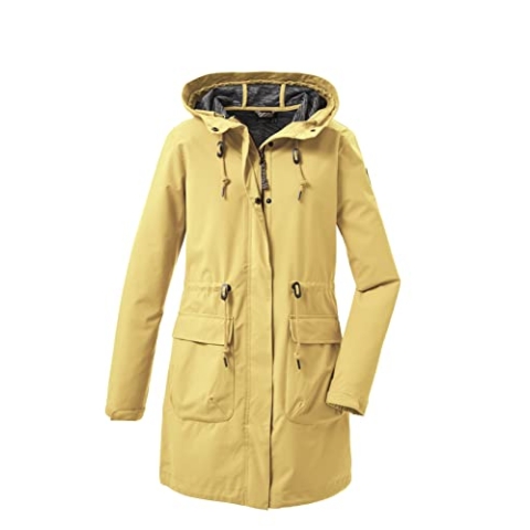 G.I.G.A. DX Damen Casual Softshell Parka mit Kapuze, Gebranntes Gelb, 38