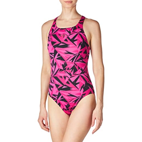 Speedo Damen, Schwimmanzug, Schwarz/Rosa, 32