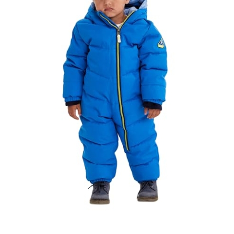 Killtec Skioverall Kinder Twinkly MNS ONPC B - Overall in Daunenoptik - Schneeanzug mit Kapuze - Winteranzug mit flauschigem Innenfutter, neon blau, 74/80