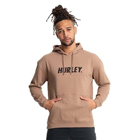 Hurley Herren Fastlane Solid Po Fleece Sweatshirt, Taupe, M